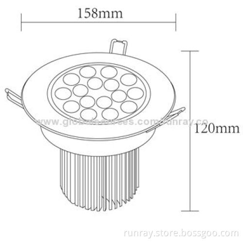 Special Price 18W LED Ceiling Spotlights, 80-110lm/W, AC 85V-265V or DC 12V, 72 Hours Aging Time